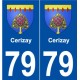 79 Cerizay blason autocollant plaque stickers ville