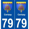 79 Cerizay blason autocollant plaque stickers ville