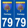 79 Cerizay blason autocollant plaque stickers ville