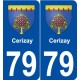 79 Cerizay blason autocollant plaque stickers ville