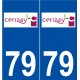 79 Cerizay logo autocollant plaque stickers ville