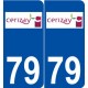 79 Cerizay logo autocollant plaque stickers ville