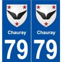 79 Chauray blason autocollant plaque stickers ville