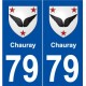 79 Chauray blason autocollant plaque stickers ville