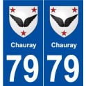 79 Chauray blason autocollant plaque stickers ville