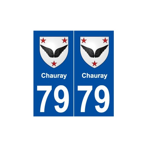 79 Chauray blason autocollant plaque stickers ville