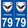79 Chauray blason autocollant plaque stickers ville