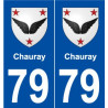 79 Chauray blason autocollant plaque stickers ville