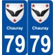 79 Chauray blason autocollant plaque stickers ville