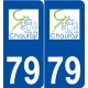 79 Chauray logo autocollant plaque stickers ville