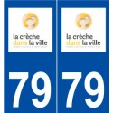 79 La Crèche logo autocollant plaque stickers ville