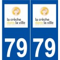79 La Crèche logo autocollant plaque stickers ville