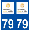 79 La Crèche logo autocollant plaque stickers ville