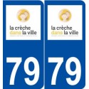 79 La Crèche logo autocollant plaque stickers ville