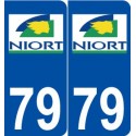 79 Niort logo autocollant plaque stickers ville