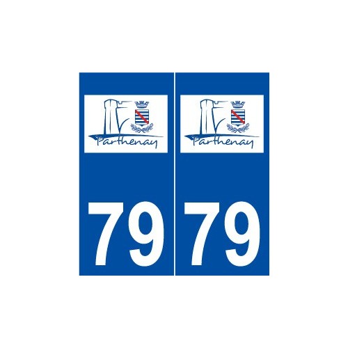 79 Parthenay logo autocollant plaque stickers ville