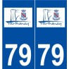 79 Parthenay logo autocollant plaque stickers ville