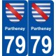 79 Parthenay blason autocollant plaque stickers ville