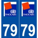 79 Thouars logo autocollant plaque stickers ville