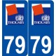 79 Thouars logo autocollant plaque stickers ville