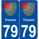 79 Thouars blason autocollant plaque stickers ville