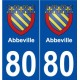 80 Abbeville blason autocollant plaque stickers ville