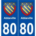 80 Abbeville coat of arms sticker plate stickers city