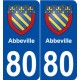 80 Abbeville blason autocollant plaque stickers ville