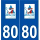 80 Abbeville logo autocollant plaque stickers ville
