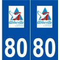 80 Abbeville logo autocollant plaque stickers ville