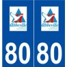 80 Abbeville logo autocollant plaque stickers ville