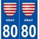 80 Albert blason autocollant plaque stickers ville