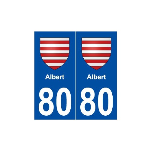 80 Albert blason autocollant plaque stickers ville