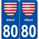 80 Albert blason autocollant plaque stickers ville