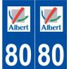 80 Albert logo autocollant plaque stickers ville