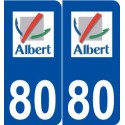 80 Albert logo autocollant plaque stickers ville