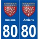 80 Amiens blason autocollant plaque stickers ville