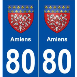 80 Amiens blason autocollant plaque stickers ville