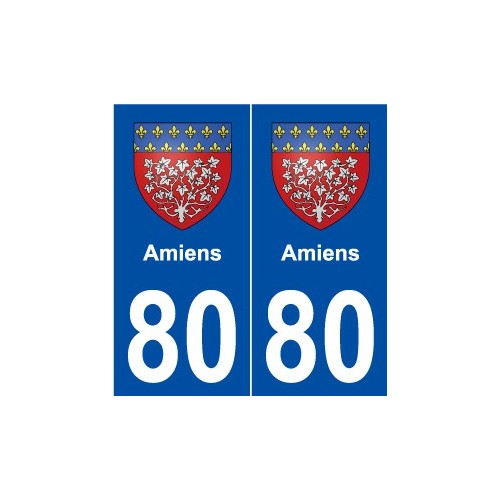 80 Amiens blason autocollant plaque stickers ville