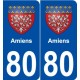 80 Amiens blason autocollant plaque stickers ville