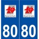 80 Amiens logo autocollant plaque stickers ville