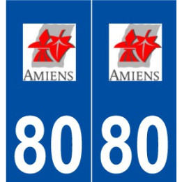 80 Amiens logo autocollant plaque stickers ville