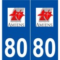 80 Amiens logo autocollant plaque stickers ville