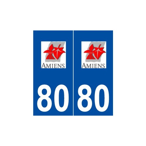 80 Amiens logo autocollant plaque stickers ville