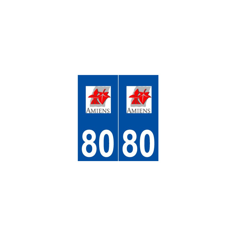 80 Amiens logo autocollant plaque stickers ville