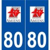 80 Amiens logo autocollant plaque stickers ville