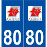 80 Amiens logo autocollant plaque stickers ville