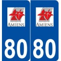 80 Amiens logo autocollant plaque stickers ville