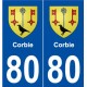 80 Corbie blason autocollant plaque stickers ville