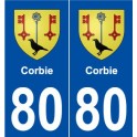 80 Corbie blason autocollant plaque stickers ville